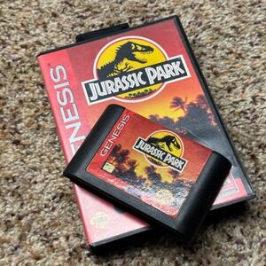 Jurassic Park Sega Genesis Game Cartridge with Original Case 1993 Action GA